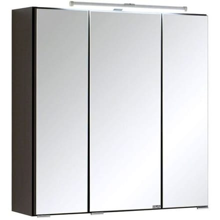 HELD Badkamer spiegelkast Bologna 3D (LED opbouwlamp, Donkergrijs, 60 cm)