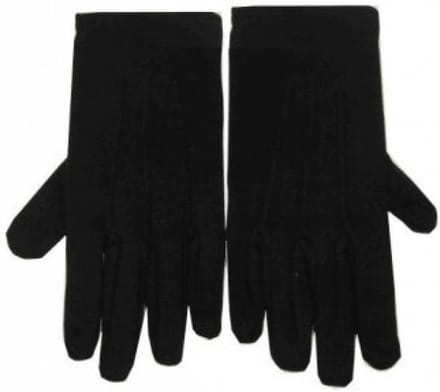 Pieten katoenen handschoenen kort zwart.