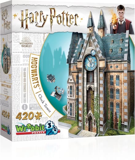 Wrebbit 3D puzzel - Harry Potter Hogwarts Clock Tower 3D puzzel 420 stukjes.
