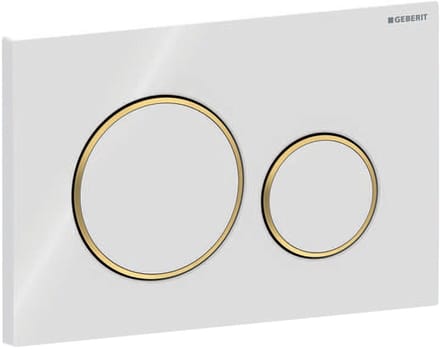 Geberit Sigma20 bedieningsplaat - 2-toets spoeling - ronde knoppen - dualflush - wit goud