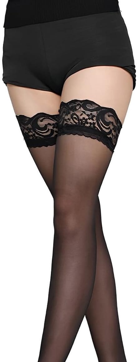 Dailygoody - Halterloze Kousen - Zwart - Antislip Siliconen - 20