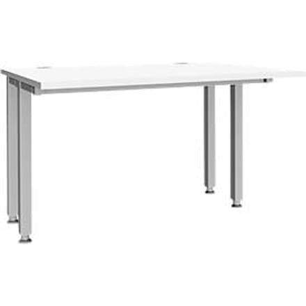 Schäfer Shop Genius bureau MODENA FLEX, 4-poots vierkante buis, verkorte zijpanelen, B 1200 mm, wit