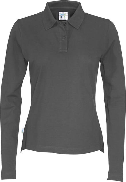 Cottover POLO PIQUE LONG SLEEVE LADY - GOTS GECERTIFICEERD 141017 - Antraciet - M