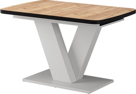 Vicco Eettafel Fenaro, Goudkleurig Eiken/Wit, 120-160 x 80 cm uitschuifbaar