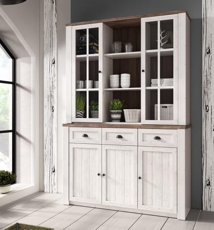Meubella - Buffetkast Parello 7 - Wit - Eiken - 130 cm