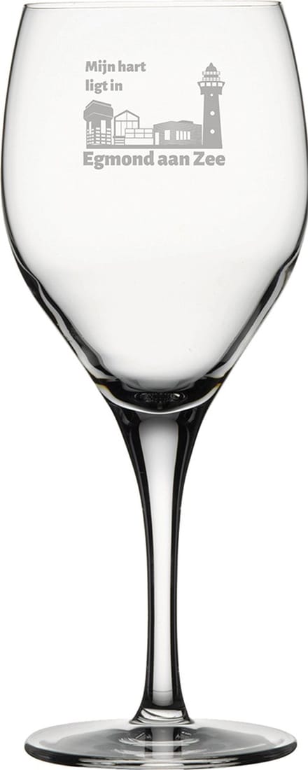 Gegraveerde witte wijnglas 34cl Egmond aan Zee