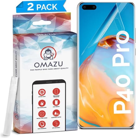 Huawei P40 Pro OMAZU 3D Flex TPU Screenprotector, 2 Pack- 100% vingerafdruk scanner compatible