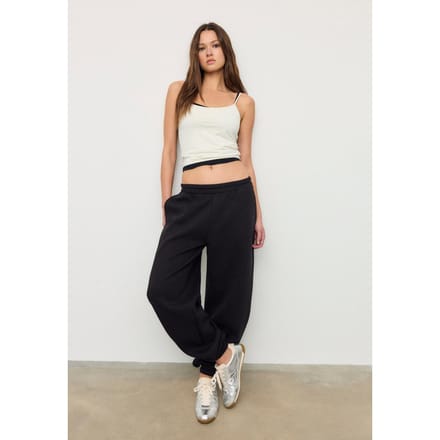 Stradivarius Boyfriend joggingbroek  Zwart M