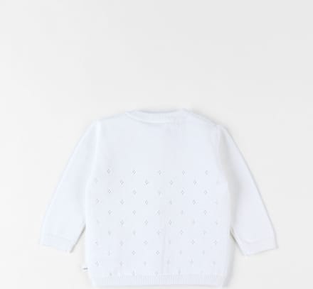 Noukie's - Ecru - Meisjes - Fijn gebreide cardigan - 12 maand 80
