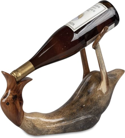 Eend - fleshouder- Cadeau - Bruin - Hout - 29x35x18cm