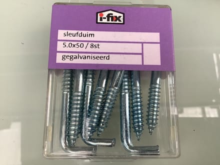 Ifix. sleufduim 5x50mm 8 stuks gegalvaniseerd. Ophang haak.