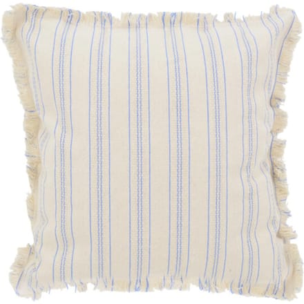 NOVÉE Sierkussen yuna stripe blauw | 45 x 45 cm | katoen/linnen