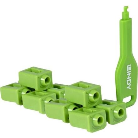 LINDY 47912 SFP-poortsloten + sleutel Groen