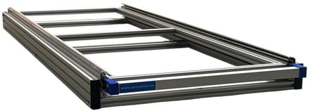 Schuifframe eenhandsbediening in aluminium voor camper - 120x40 cm
