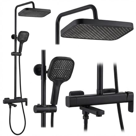 Rea - Arlo - Doucheset - Zwart - 28,7X23X132Cm