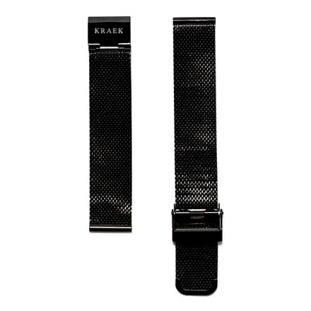 KRAEK Zwart Mesh - horlogebandje met quick release - 16 mm bandje - Easy click