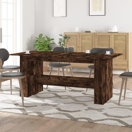 vidaXL - Eettafel - 180x90x76 - cm - bewerkt - hout - gerookt - eikenkleurig