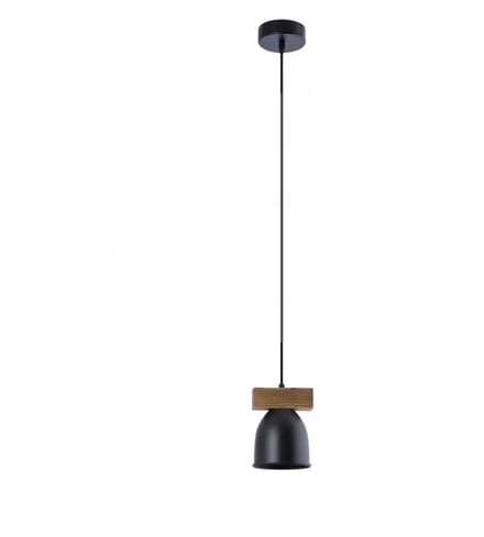Loft Hanglamp Zwart Metaal met Houten Accent - E27