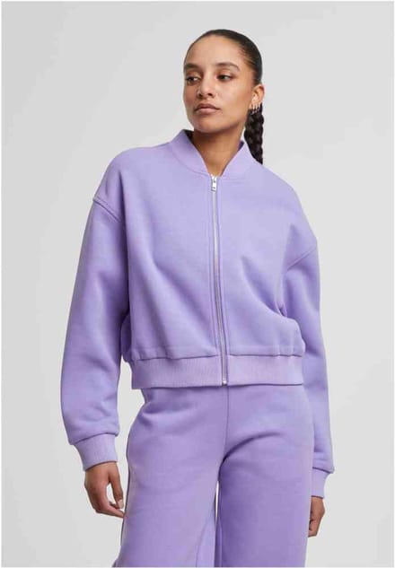 Urban Classics - Short Sweat Sweater/trui met rits - S - Lila