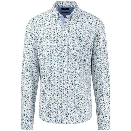 Fynch-Hatton Overhemd Abstract Floral Pattern Button Down Light Khaki / male
