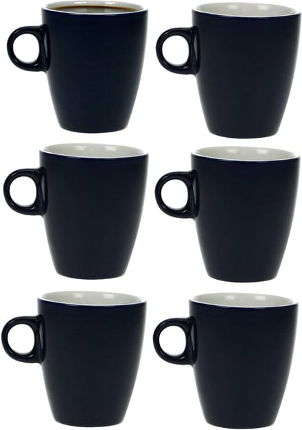 Cosy & Trendy Vicky Beker - 19 cl - Ø 7 cm x 8.5 cm - Donkerblauw - Set-6