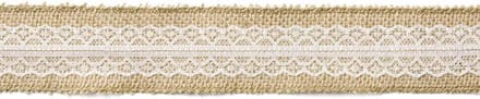 """jute tape met kant, 5x500cm"""