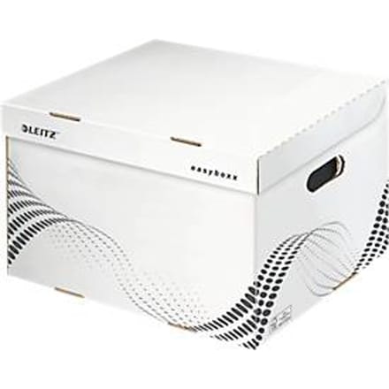 Opbergdozen easyboxx - gerecycled karton - L formaat - B 433 x D 364 x H 263 mm - wit - 10 stuks