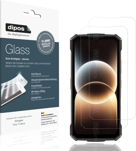 dipos – 2x Pantserfolie geschikt voor Doogee Fire 7 Ultra | 9H Screenprotector