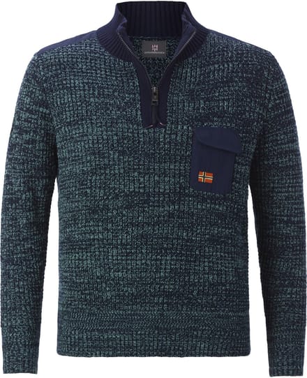 Jan Vanderstorm herren Trui - 80/82 - petrol - Plus Size