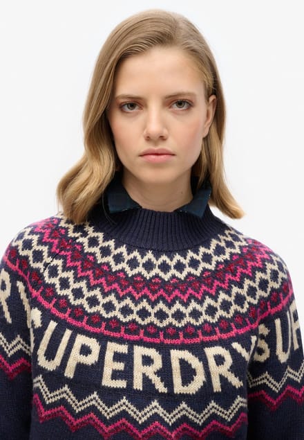 Superdry - Fair Isle trui met logo - Dames - Sweaters