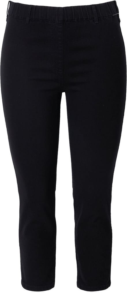 Ulla Popken - Dames - Sienna 7/8-jegging elastische tailleband strakke pijp - Zwart - Maat 60