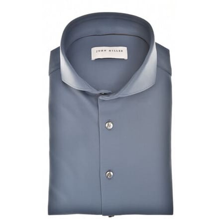 John Miller Overhemd Plain Color Hyperstretch Cutaway Collar Midden Blauw / male