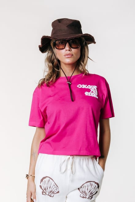 Colourful Rebel Puff Logo Cropped Loosefit Tee - S