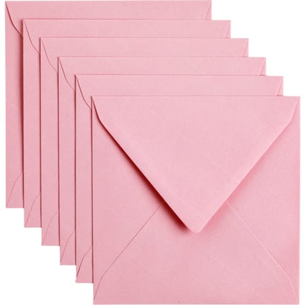 Papicolor Envelop vierk. 14cm babyroze 105gr-CV 6 st 303959 - 140x140 mm