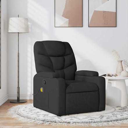 vidaXL - Massagestoel - verstelbaar - stof - zwart