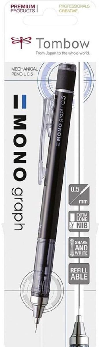 Tombow Monograph - Vulpotlood - 0,5mm - Zwart - Blister