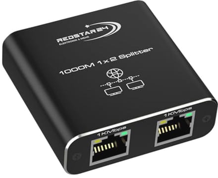 LAN Splitter 1 op 2 - 1000 Mbps Gigabit Ethernet Switch met Type-C netsnoer voor computer en router