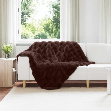 vidaXL - Antislip - deken - van - imitatie - konijnenbont - Olite - Kameel - Polyester