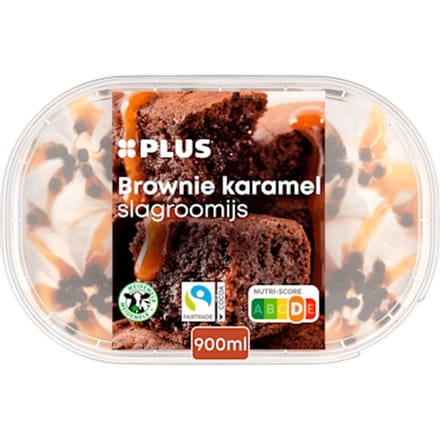 Slagroomijs brownie karamel