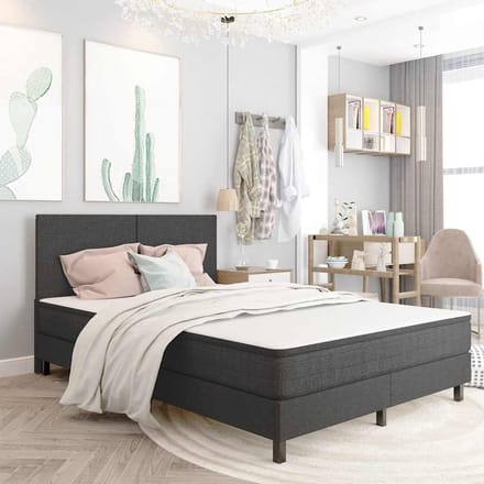 vidaXL - Boxspringframe - stof - grijs - 140x200 - cm