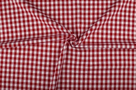 Boerenbont stof - 10mm geruite stof - Rood - 80 meter