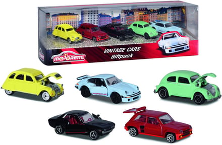 Majorette Vintage 5 stuks Giftpack - 7,5cm - Voertuigen - Die-Cast - Vanaf 3 jaar - Speelgoedvoertuig