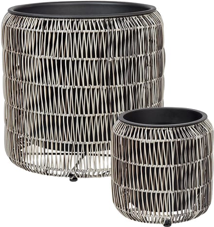 BRODIEA - Bloempot set van 2 - Lichtbruin - PE rotan