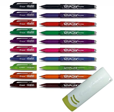 Uitwisbare rollerball pen set 10 kleuren met gumfunctie 0,7 mm