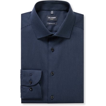 OLYMP Luxor Overhemd, Modern Fit, Global Kent, Marineblauw