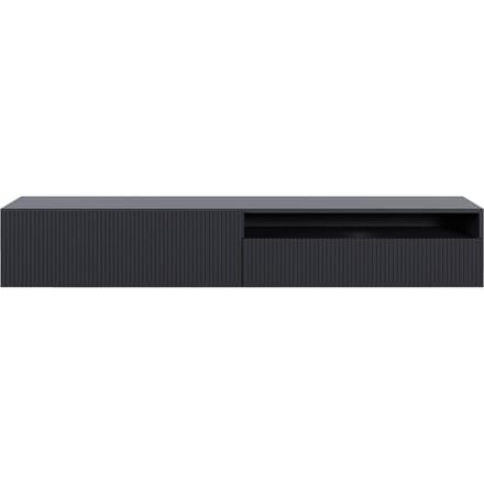 Selsey Veldio - RTV 175 cm met nis - Zwart met gefreesde fronten