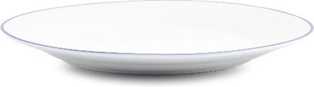 BonBistro Plat bord 24cm blue rim Basic White (Set van 6)