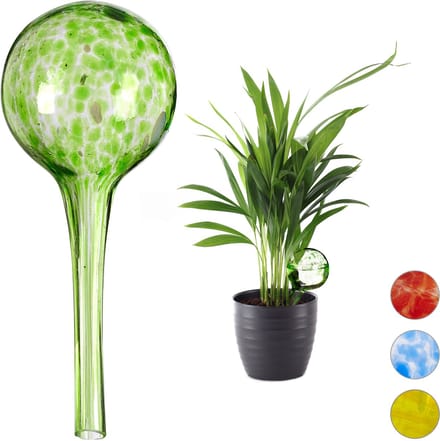 20x waterdruppelaar - glas - waterbollen voor planten - Ø 6 cm - groen