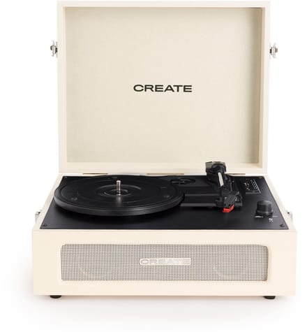 CREATE - Platenspeler Retro - Bluetooth, USB, SD, MicroSD en Mp3-recorder/speler - Wit - RECORD PLAYER RETRO