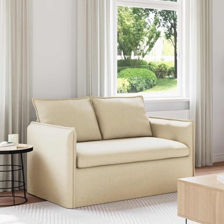 vidaXL - Bank - Crème - 156 - x - 82 - x - 85 - cm - Stof